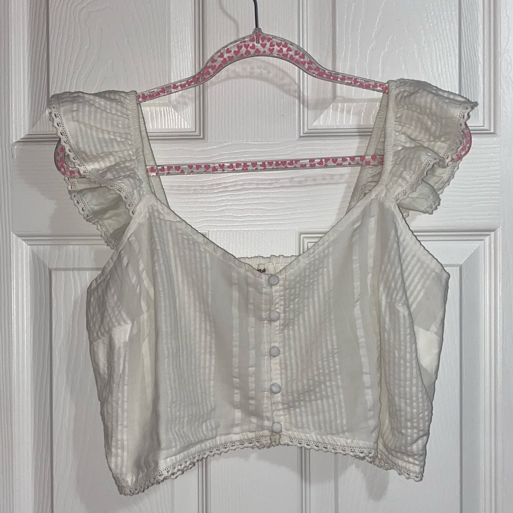 Aerie White Crop Tank
